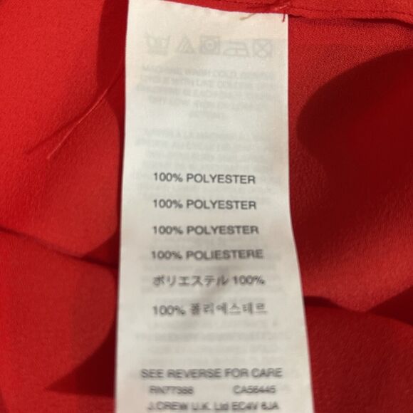J CREW Women’s Size 10P Red Polyester Sleeveless Blouse - Picture 7 of 7
